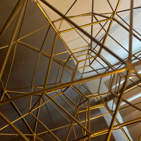 Gold plated metallic Polygonal tectonic Orb Globe - Picture 2 of 5